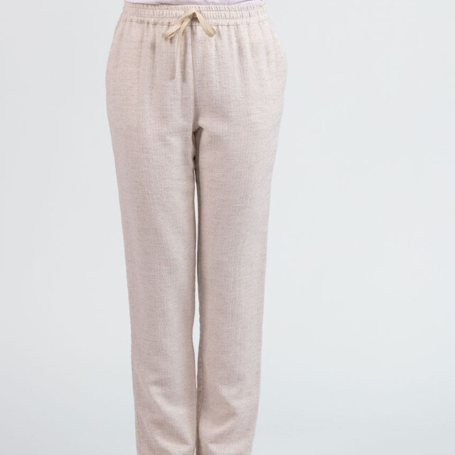 Maison Solfin - Pantalon femme coton lin beige – 52