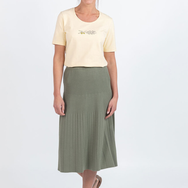 Maison Solfin - Tee-shirt femme en coton jaune vanille – 5
