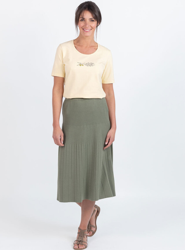 Maison Solfin - Tee-shirt femme en coton jaune vanille – 5