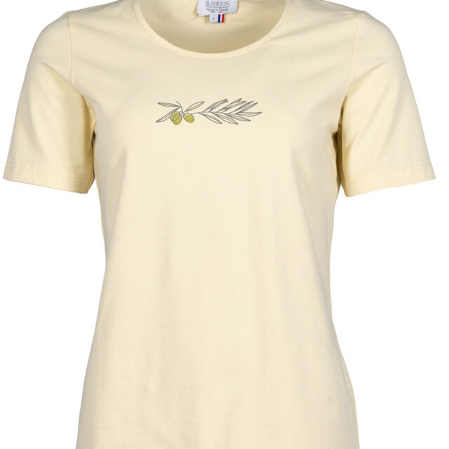 Maison Solfin - Tee-shirt femme en coton jaune vanille – 5