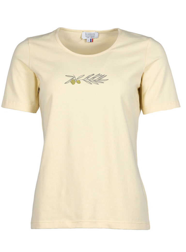 Maison Solfin - Tee-shirt femme en coton jaune vanille – 2