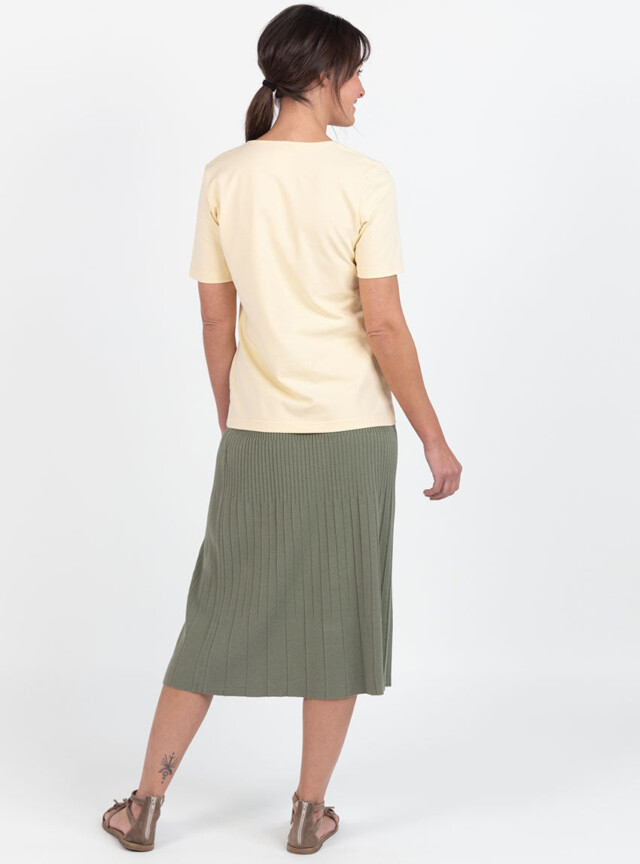 Maison Solfin - Tee-shirt femme en coton jaune vanille – 5