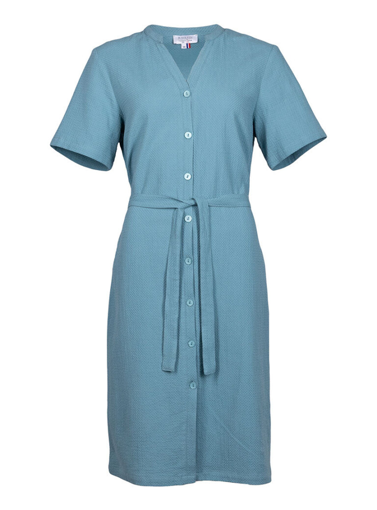 Maison Solfin - Robe femme en coton gaufré vert littoral – 52