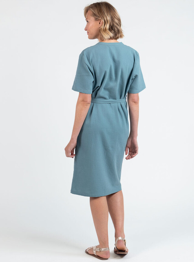 Maison Solfin - Robe femme en coton gaufré vert littoral – 52