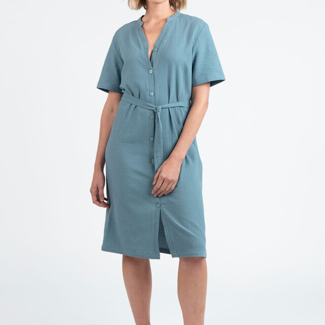 Maison Solfin - Robe femme en coton gaufré vert littoral – 52