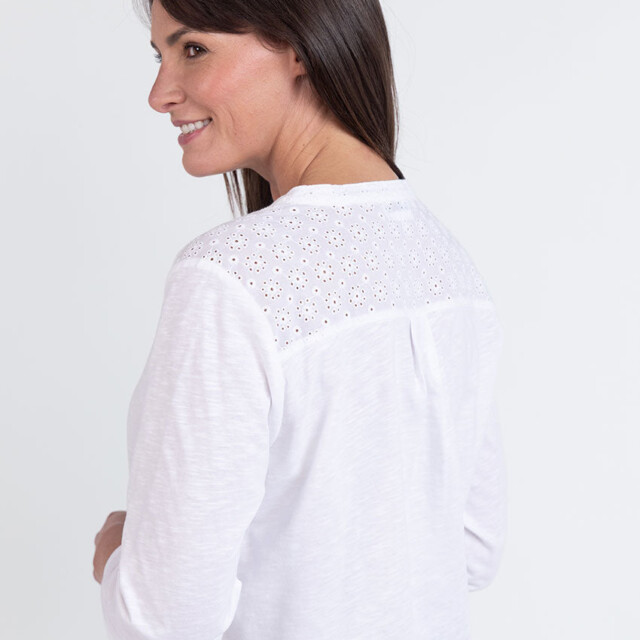 Maison Solfin - Blouse femme en maille de coton blanc – 5
