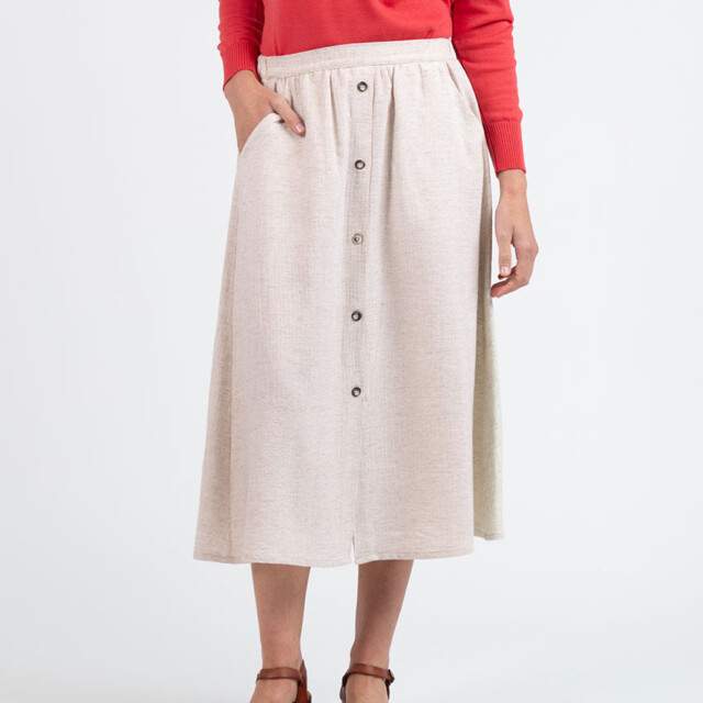 Maison Solfin - Jupe femme ample beige – 5