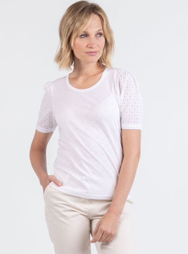MAISON SOLFIN - Tee-shirt femme en coton blanc
