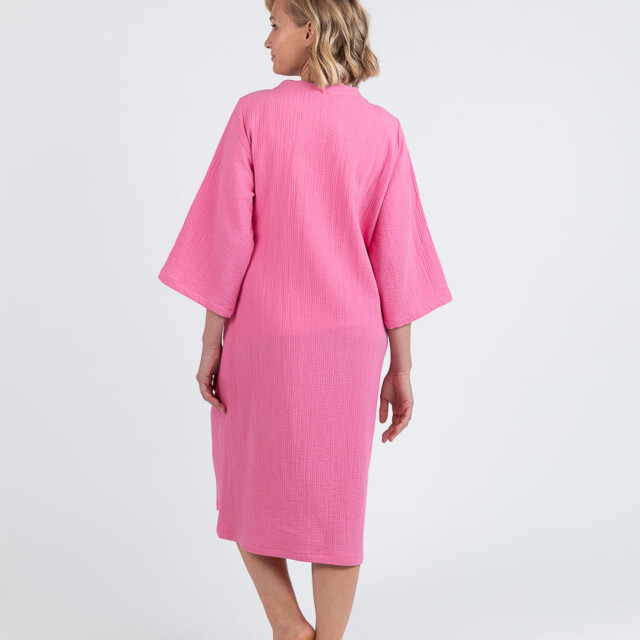 Maison Solfin - Robe de chambre d'été femme en coton rose – 5