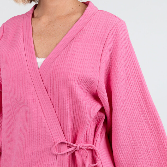 Maison Solfin - Robe de chambre d'été femme en coton rose – 5
