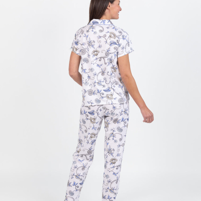 Maison Solfin - Pyjama femme en coton imprimé bleu – 5