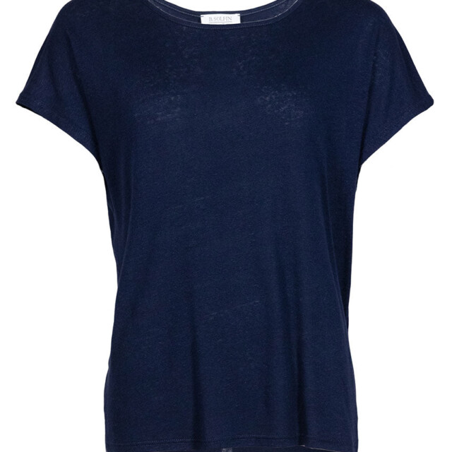 Maison Solfin - Top femme fluide en lin bleu marine – 5
