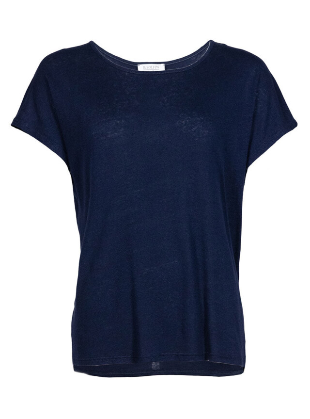 Maison Solfin - Top femme fluide en lin bleu marine – 5