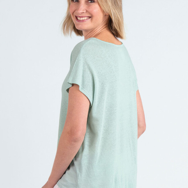 Maison Solfin - Top femme fluide en lin vert d'eau – 5