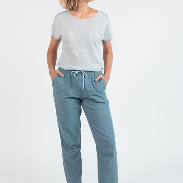 Maison Solfin - Top femme fluide en lin vert d'eau – 5