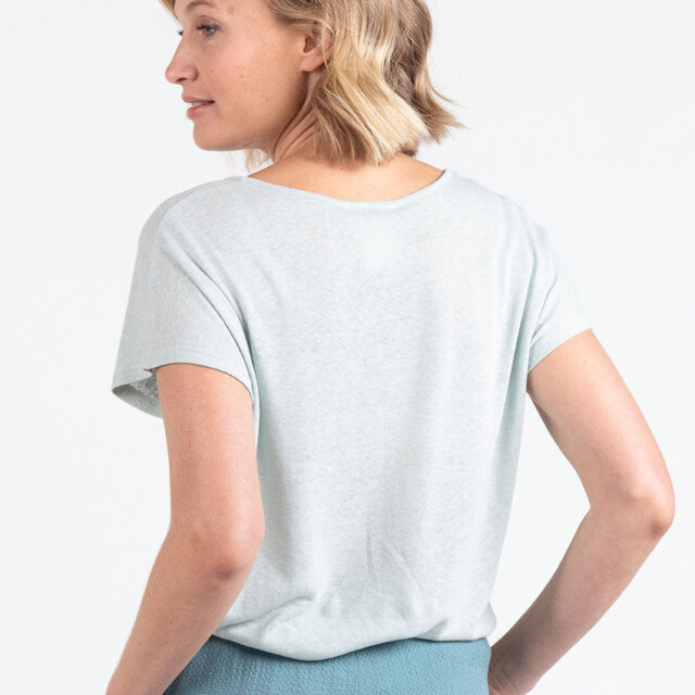 Maison Solfin - Top femme fluide en lin vert d'eau – 5