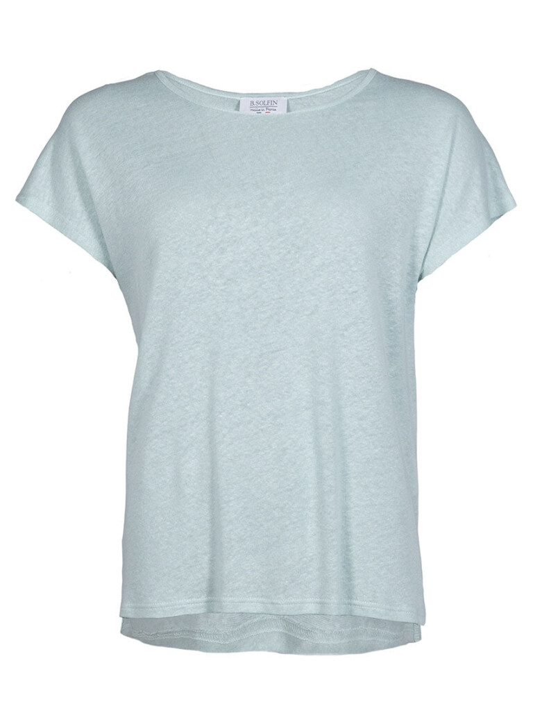 Maison Solfin - Top femme fluide en lin vert d'eau – 5