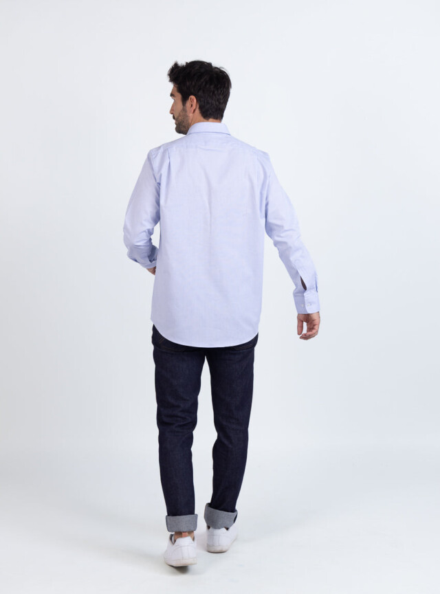 Maison Solfin - Chemise homme en coton bleu ciel – 6