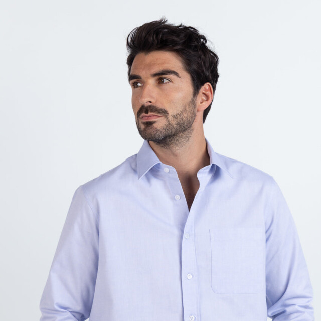 Maison Solfin - Chemise homme en coton bleu ciel – 6