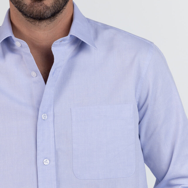 Maison Solfin - Chemise homme en coton bleu ciel – 6