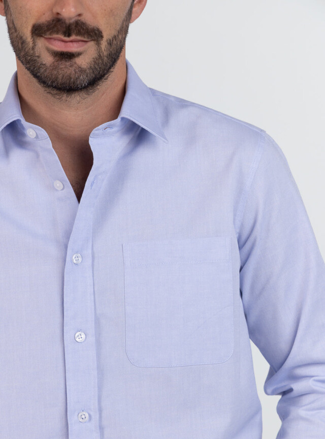 Maison Solfin - Chemise homme en coton bleu ciel – 6