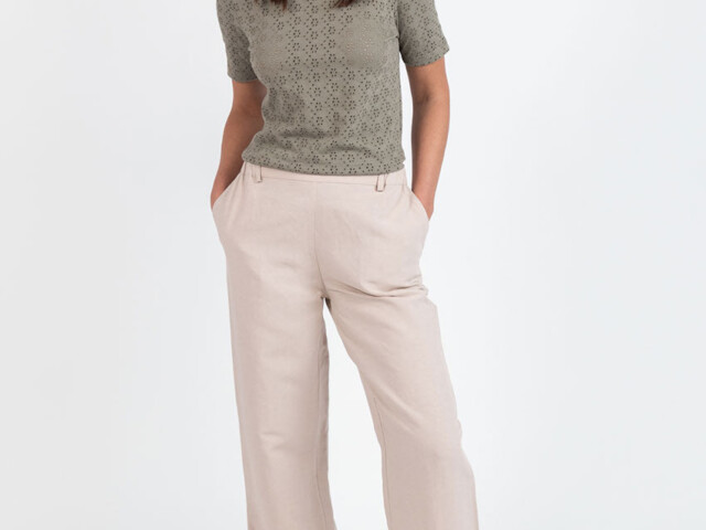Maison Solfin - Pantalon femme large lin beige – 50