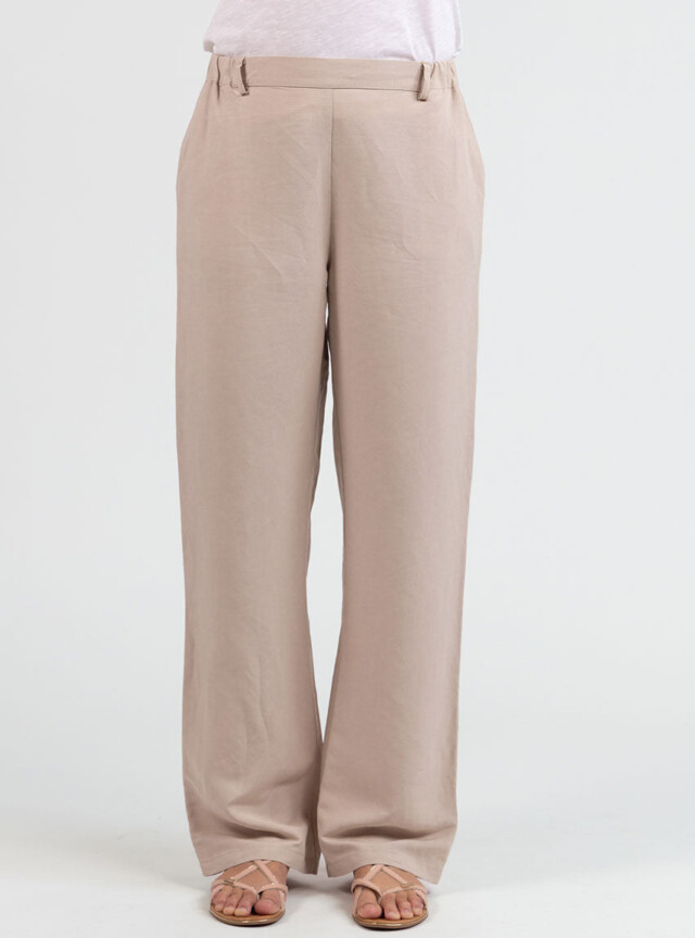 Maison Solfin - Pantalon femme large lin beige – 50