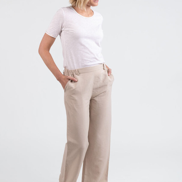 Maison Solfin - Pantalon femme large lin beige – 50