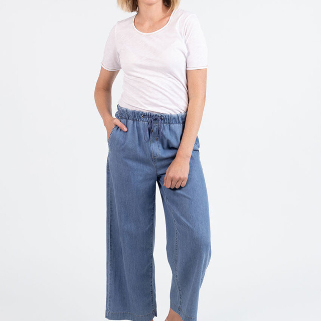 Maison Solfin - Pantalon femme fluide coton bleu clair – 50