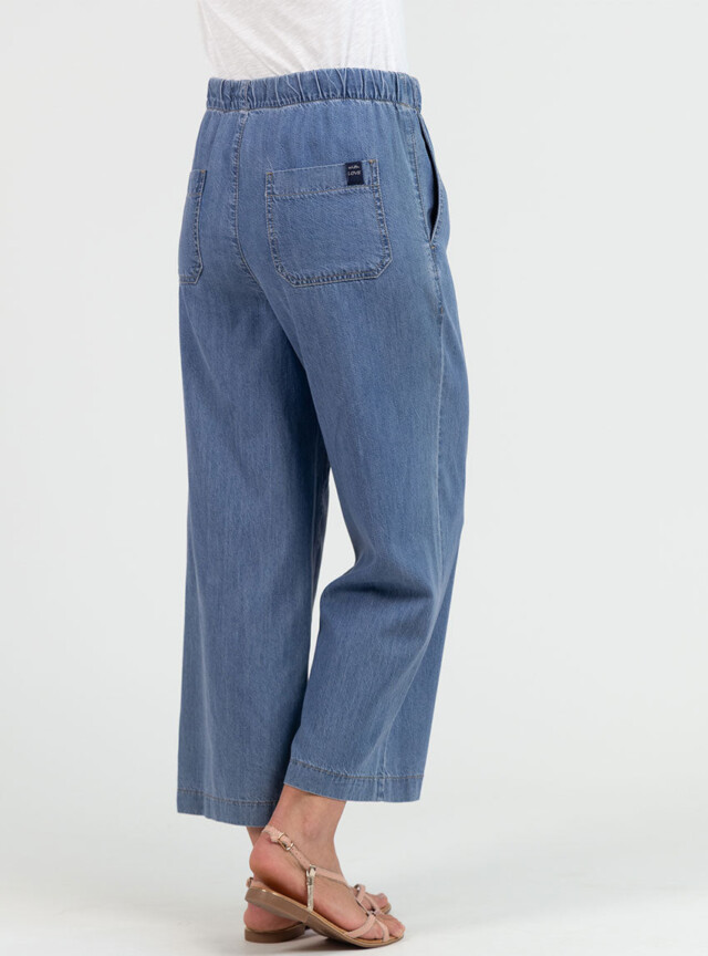 Maison Solfin - Pantalon femme fluide coton bleu clair – 50