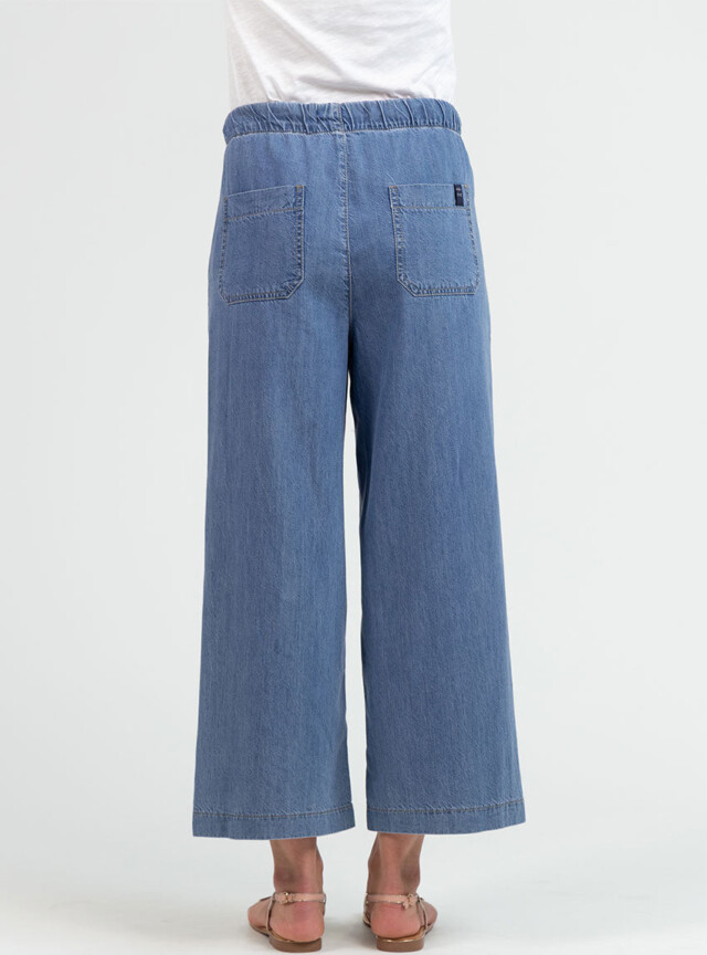 Maison Solfin - Pantalon femme fluide coton bleu clair – 50