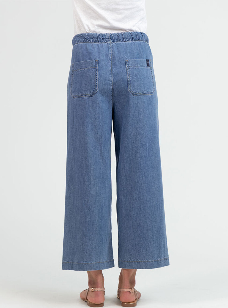 Maison Solfin - Pantalon femme fluide coton bleu clair – 50