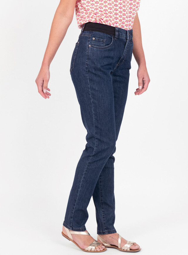 Maison Solfin - Jean femme en coton bleu indigo – 50