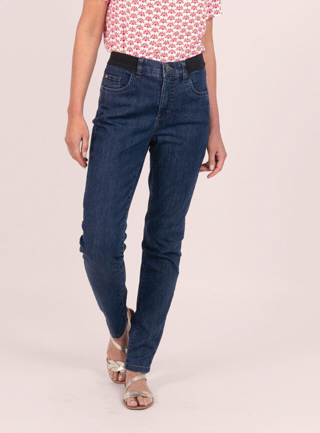 Maison Solfin - Jean femme en coton bleu indigo – 50