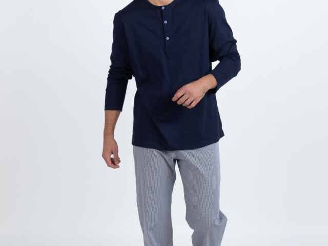 Maison Solfin - Pyjama homme en coton à carreaux verts – 6