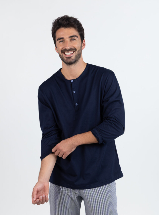 Maison Solfin - Pyjama homme en coton à carreaux verts – 6