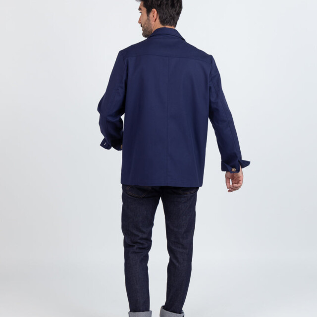 Maison Solfin - Veste homme droite en coton bleu marine – XXL