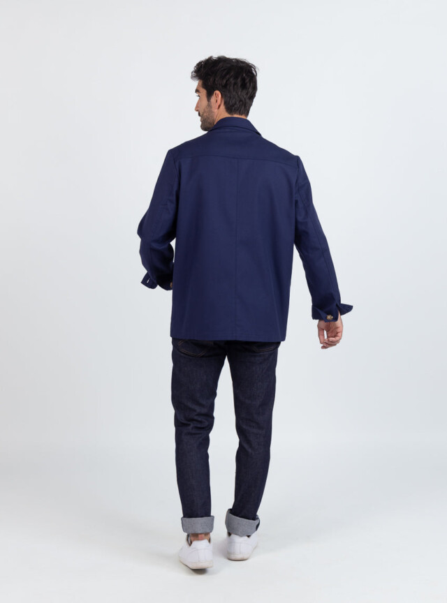 Maison Solfin - Veste homme droite en coton bleu marine – XXL