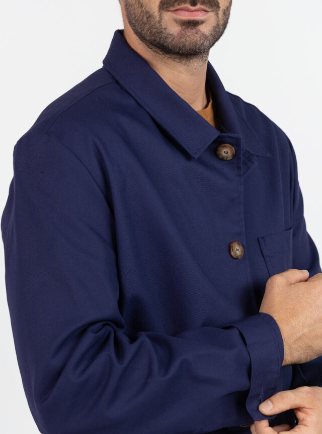 Maison Solfin - Veste homme droite en coton bleu marine – XXL