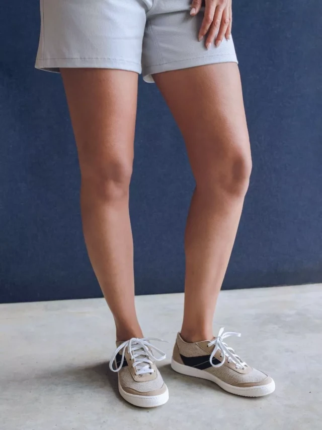 1083 - SNEAKERS LIN VEGAN 901V microfibre beige bleu Unisexe