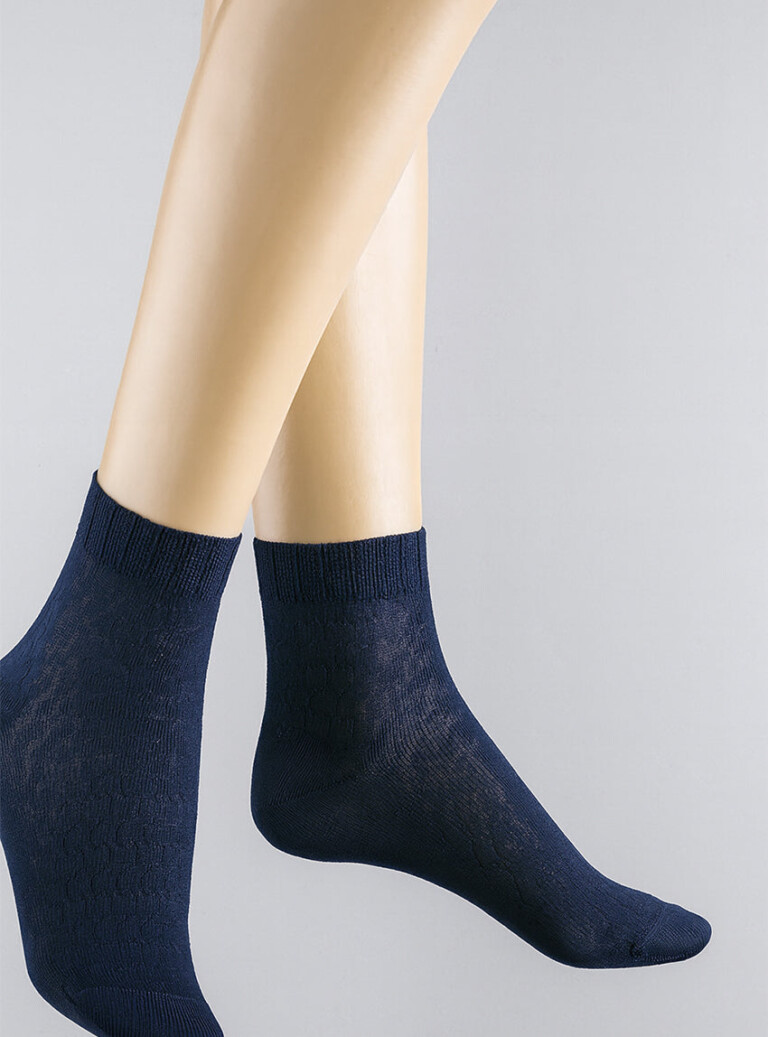 Maison-solfin - Socquettes femme en coton bleu marine – 41/42