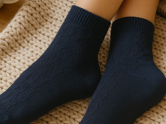 923 MAR 2 socquettes femme coton bleu marine Maison-solfin - Socquettes femme en coton bleu marine – 41/42