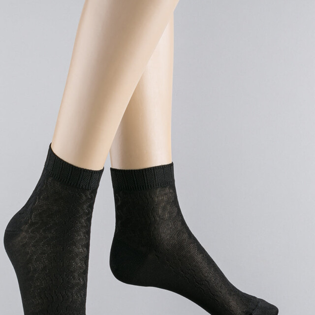 Maison-solfin - Socquettes femme en coton noir – 41/42