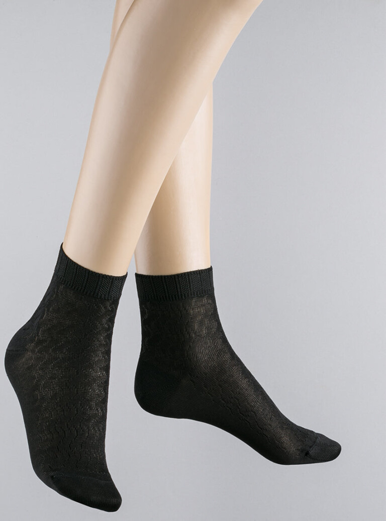 Maison-solfin - Socquettes femme en coton noir – 41/42