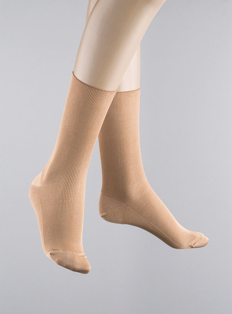 Maison-solfin - Mi-chaussettes fines fil d'ecosse beige sans élastique – 45/46