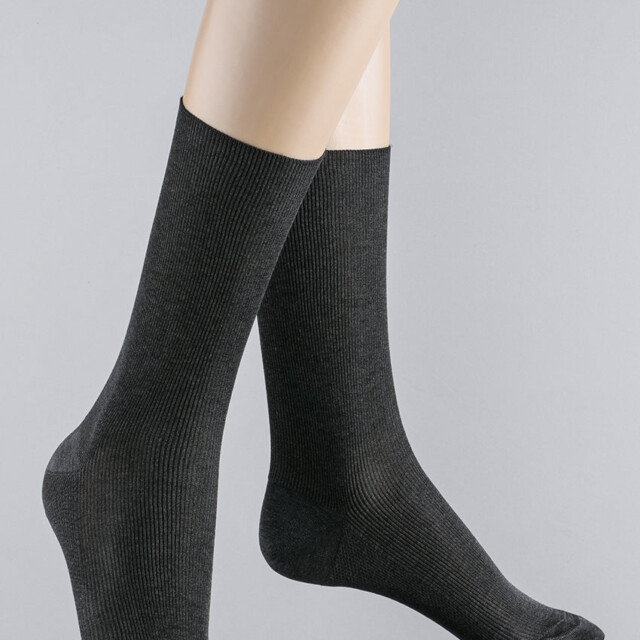 Maison-solfin - Mi-chaussettes fines en coton gris – 45/46
