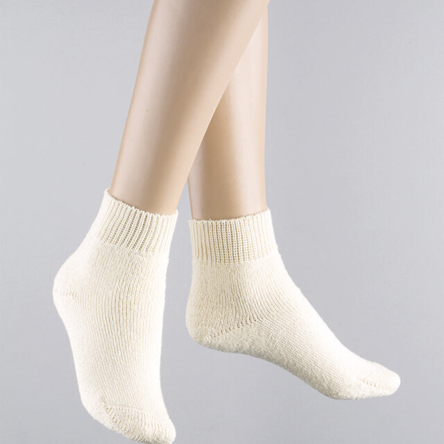 Maison-solfin - Chaussettes de nuit femme en laine blanc/écru – 45/46