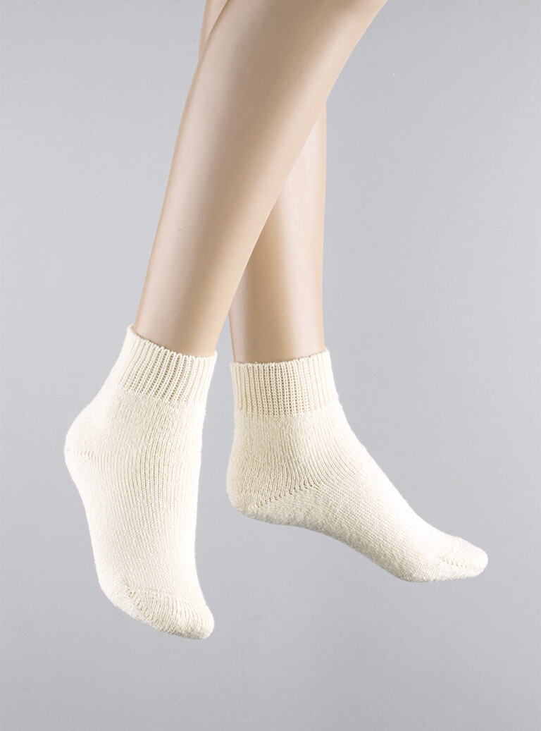 Maison-solfin - Chaussettes de nuit femme en laine blanc/écru – 45/46