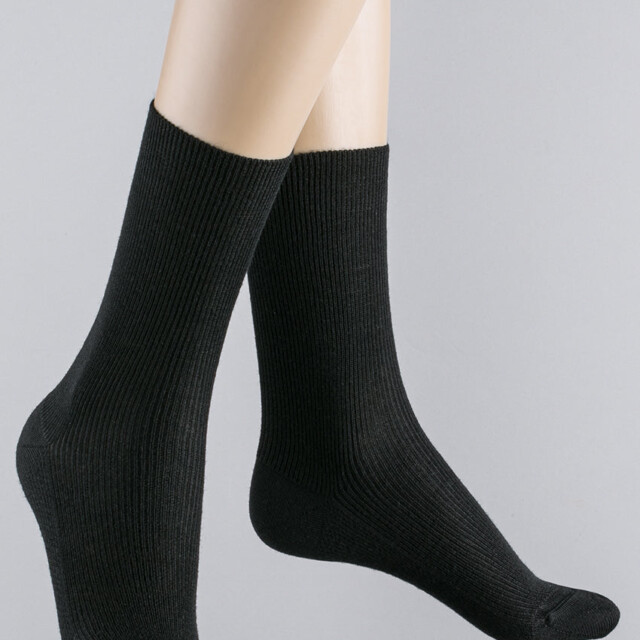 Maison-solfin - Mi-chaussettes pure laine noires – 45/46