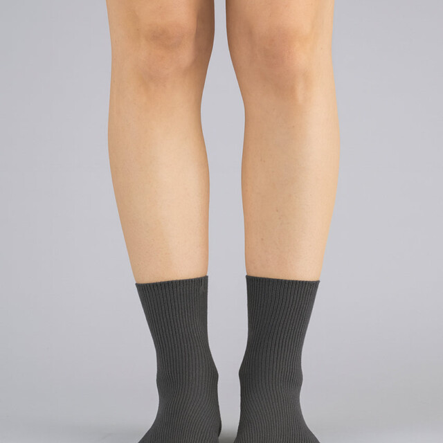 Maison Solfin - Mi-chaussettes mixte en laine sans élastique noires – 45/46